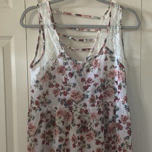 Large Floral and Lace Tank